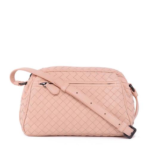 Bottega Veneta/葆蝶家 宝缇嘉女包 女士粉色羊皮时尚编织单肩斜挎包 363117V00166861