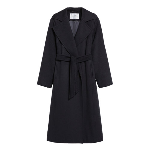 MaxMara/麦丝玛拉 22年秋冬新款 MANUELA系列 女士海军蓝色骆驼毛浴袍大衣1016072906003