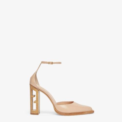  FENDI芬迪 22年秋冬 女士 高跟鞋 粉红色皮革高跟宫廷鞋 8I834769FF1GQX