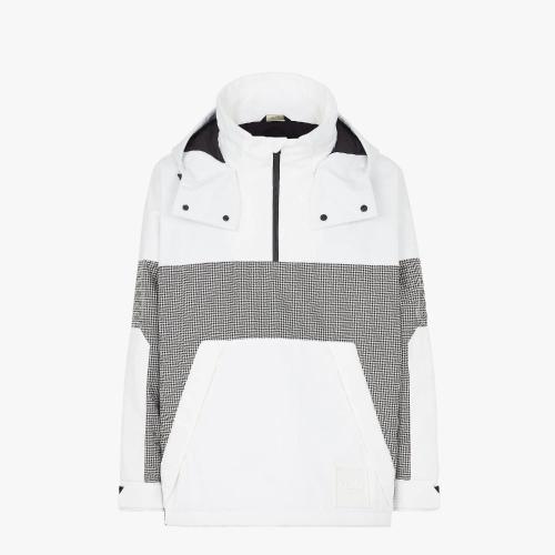  FENDI芬迪 22年秋冬 男士 休闲裤 白色与Vichy高科技布料连帽夹克衫 FAA851AM0GF11H9