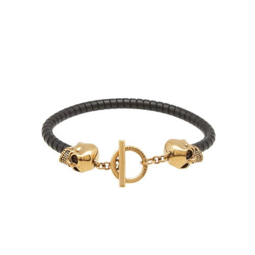  Alexander McQueen/亚历山大麦昆 男士金属骷髅T扣手链手环 408530J127G1000 HQY012345C
