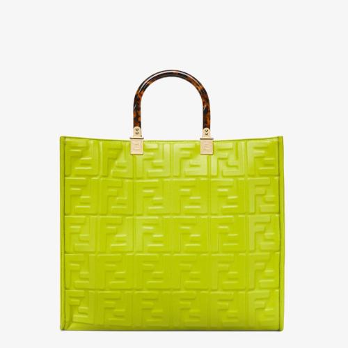  FENDI芬迪 22年秋冬 女士 手提包 嫩芽绿皮革手提袋 8BH386AMCVF1JCP