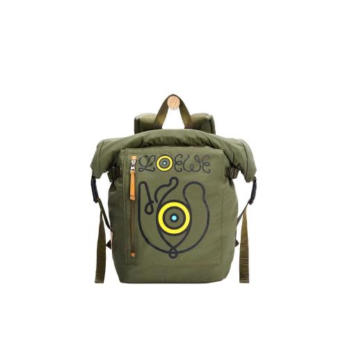  LOEWE罗意威 22年秋冬 男士 双肩包 Roll top*w*p backpack in recycled nylon B664A22X02-416 预定商品1-3周发货