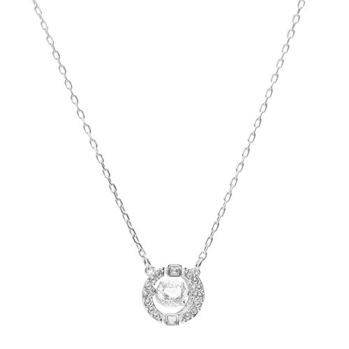 Swarovski/施华洛世奇  女士银色仿水晶耀动晶彩跳动的心SPARKLING DANCE项链吊坠锁骨链 5286137