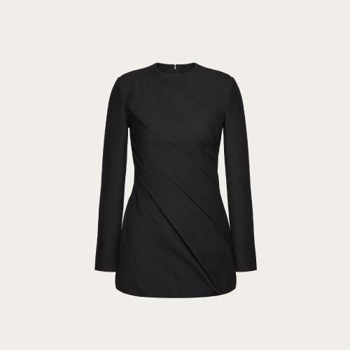  VALENTINO华伦天奴 22年秋冬 女士 连衣裙 ROBE COURTE EN CREPE COUTURE 1B0VA0G51CF0NO