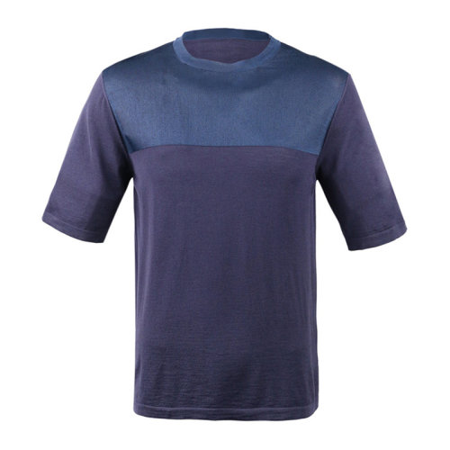 Dior Homme/迪奥桀傲 男装 服饰 深蓝色羊毛短袖男士针织衫/毛衣