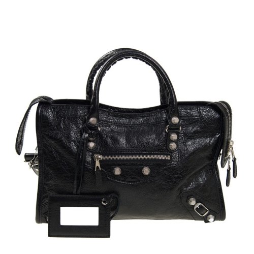  Balenciaga/巴黎世家 女士黑色羊皮革手提包 433353 D94JN 1000 PLSX