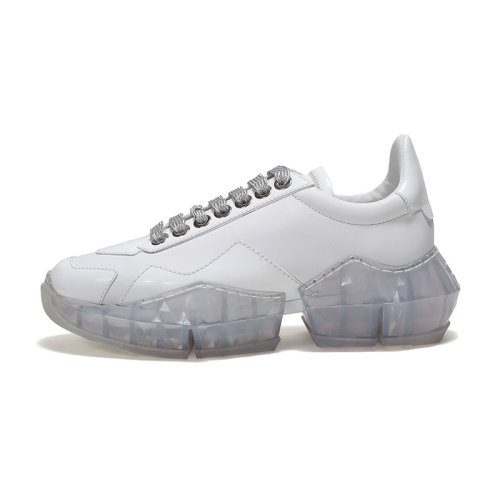 Jimmy Choo/周仰杰 女士白色棉质休闲运动鞋 DIAMONDFCAT