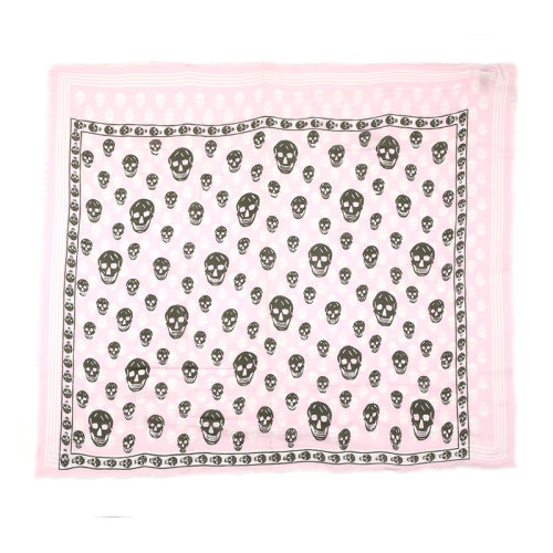 Alexander McQueen/亚历山大麦昆22春夏全幅骷髅印花女士方围巾6571813418Q