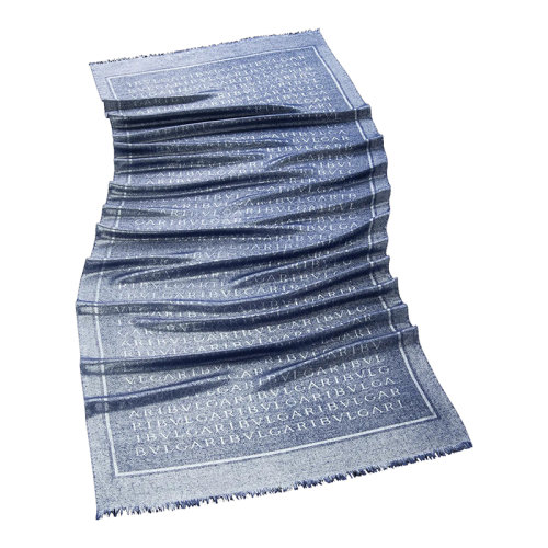 BVLGARI/宝格丽 女士Lettere Maxi Metal混纺精美的银色羊毛和丝绸混纺披肩242925