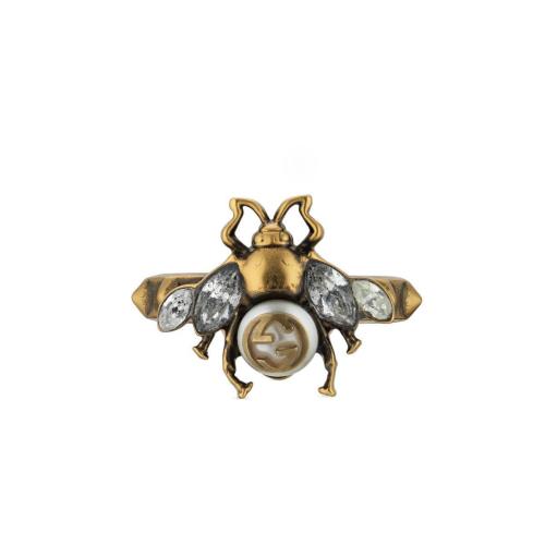 GUCCI古驰 22年秋冬 女士 互扣式双G蜜蜂戒指 629923 J1D51 8516