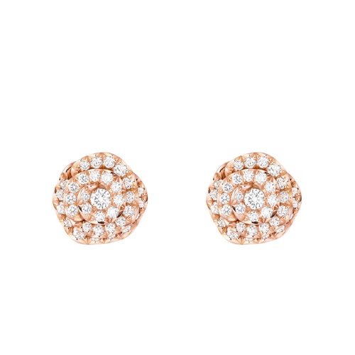 DIOR/迪奥 22春夏新款ROSE COUTURE系列 小号18k金玫瑰金镶嵌钻石耳环JRCO95008_0000