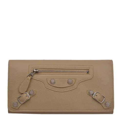 Balenciaga/巴黎世家 女士卡其色皮革时尚长款拉链装饰手拿包钱包女包233599-D940N-9620