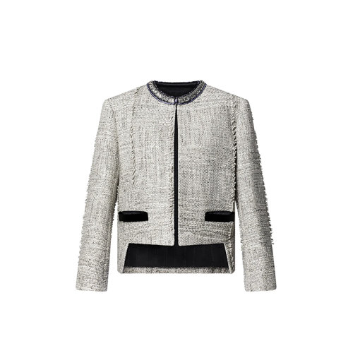 Louis Vuitton/路易威登 22年春夏新款 女士灰色棉质混纺粗花呢箱型夹克外套1A9XL4