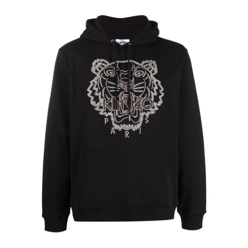 Kenzo/高田贤三 男士黑色刺绣老虎连帽衫卫衣 FB65SW3344XF-99