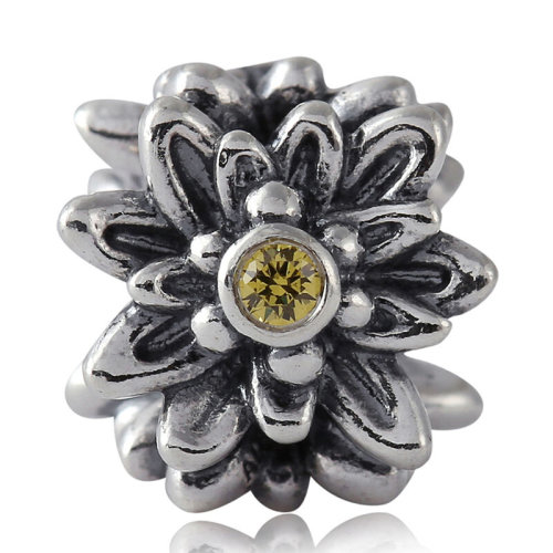 PANDORA/潘多拉 女士银色925银锆石雪绒花DIY手链珠子串饰 791176CZY