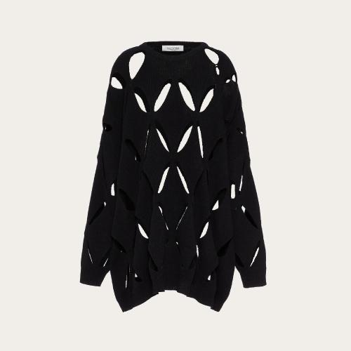  VALENTINO华伦天奴 22年秋冬 女士 针织衫 PULL BRODé EN LAINE WB0KC27X6R20NO