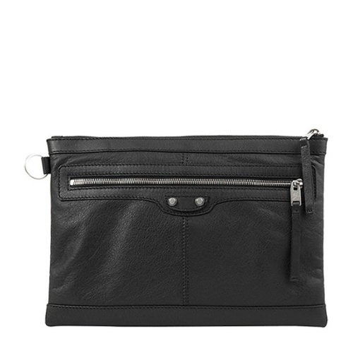 Balenciaga/巴黎世家 男士黑色羊皮手拿包 273022D9H041000