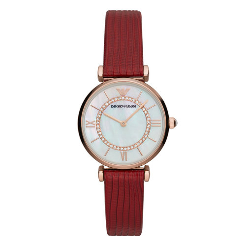 Emporio Armani/安普里奥阿玛尼手表摩天轮 皮带经典时尚欧美表休闲石英女士腕表 生日礼物送女友 AR11322
