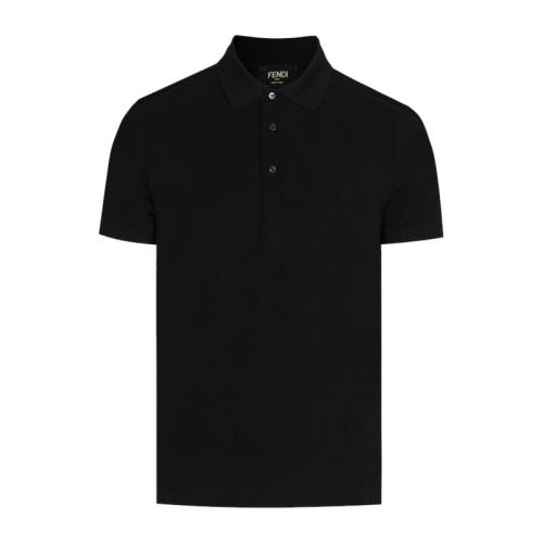 FENDI/芬迪 男士黑色棉质短袖POLO衫 FY0985-AH16-F0QA1