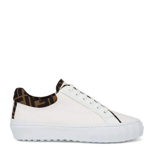 FENDI 芬迪 男士 鞋靴 21春夏 白色鞋尾老花帆布低帮圆头系带运动鞋  男士休闲运动鞋