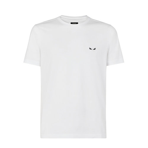 FENDI/芬迪  20春夏新款男士Bag Bugs眼睛白色纯棉短袖T恤 FY0894A875F0QA0