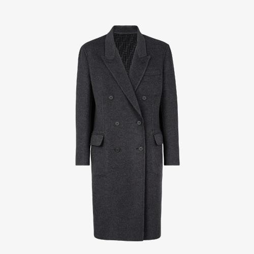  FENDI芬迪 22年春夏 男士 大衣 灰色羊毛外套 FF0622AHBTF0MYM