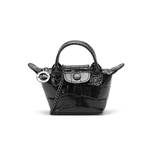 Longchamp/珑骧  女士LE PLIAGE CUIR系列迷你款牛皮手提单肩斜挎包链条包零钱包 10099 HVC