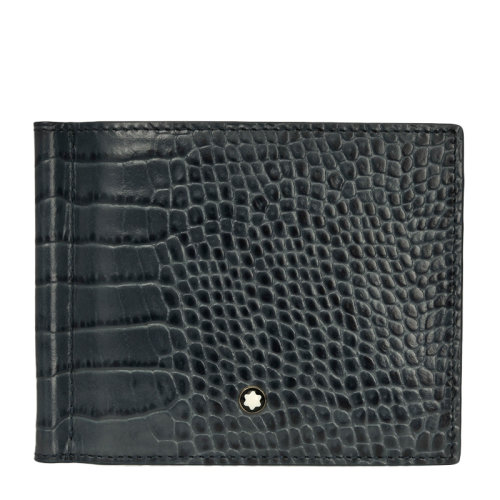 MontBlanc/万宝龙 男士蓝色折叠商务休闲钱包钱夹 113343