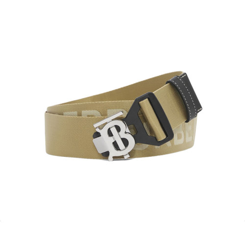BURBERRY/博柏利 22年秋冬新款 男士蜂蜜色聚酰胺专属标识图案徽标网纹提花腰带40毫米80515111