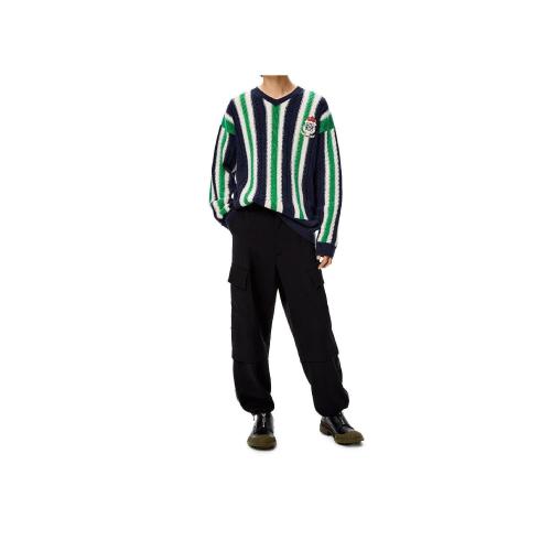  LOEWE罗意威 22年秋冬 男士 针织衫 Stripe V-neck sweater in wool H800Y14K22-5532