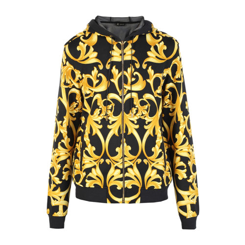 VERSACE/范思哲 男士拼色经典巴洛克图案印花装饰长袖上衣外套夹克连帽衫运动衫 A71152-A215827-A732