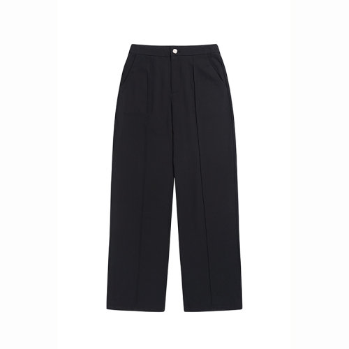 SHOKAY/绣嘉 女士西裤 垂坠直筒黑色拖地