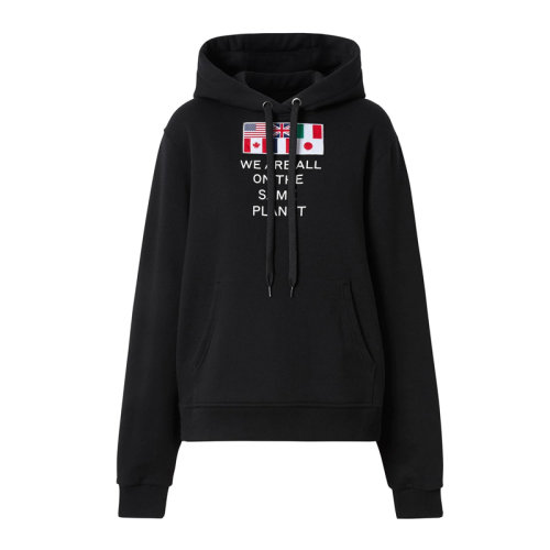 Burberry 巴宝莉 女装 服饰 黑色棉质简约花纹时尚连帽女士卫衣 8025449