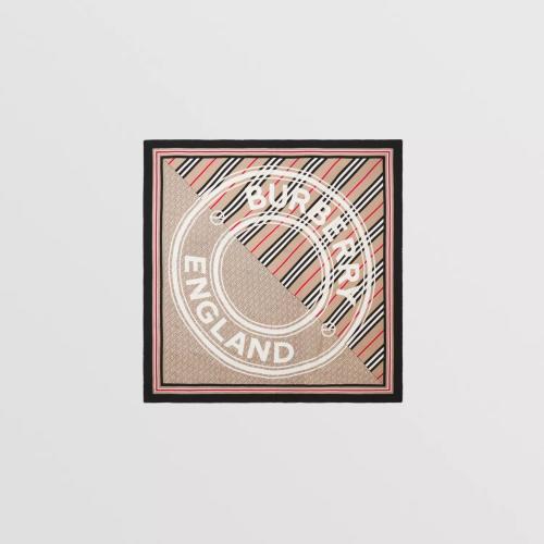  BURBERRY 22年秋冬 女士 蒙太奇印花丝质方巾 80495991