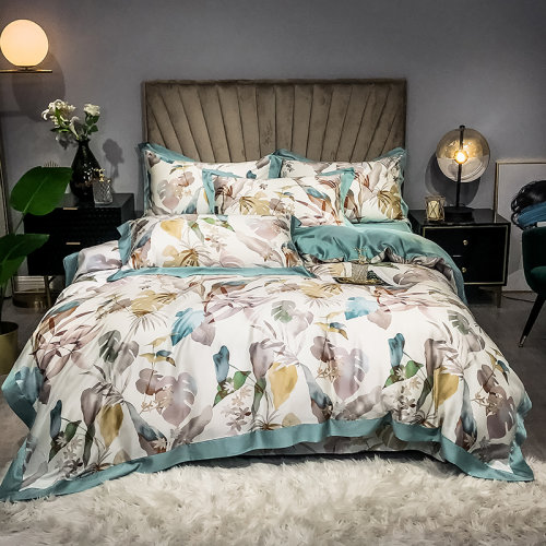 Fantti/芬缇 床上用品60支天丝印花四件套被罩床罩被单枕套床盖-丛林花影