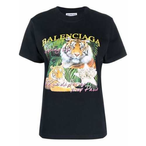  Balenciaga/巴黎世家 女士黑色棉质短袖T恤 670943-TLVH2-0100 PLFSX