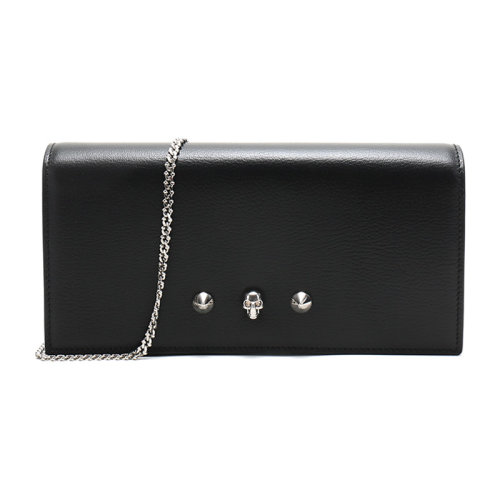 AlexanderMcQueen/亚历山大麦昆 女士牛皮革单肩斜挎包链条包手拿包 610216 1SM1I