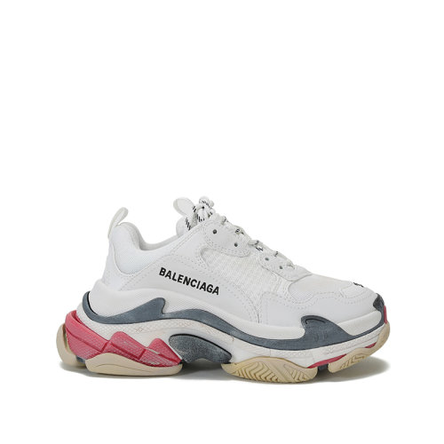 Balenciaga/巴黎世家 2021款 女士织物等多种材质拼接TRIPLE S网眼系带休闲运动鞋老爹鞋脏脏鞋 524037 W09OM