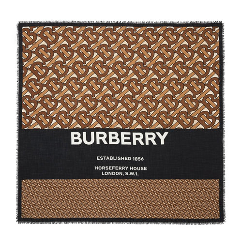 BURBERRY/博柏利 专属标识印花羊绒大号方巾80315571