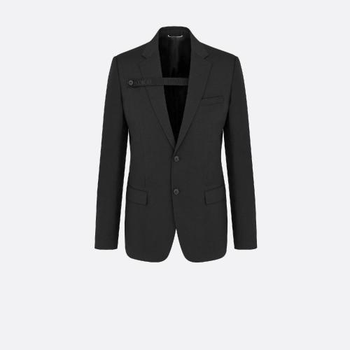  DIOR迪奥 22年秋冬 男士 夹克 单西-黑色初剪羊毛dior纽扣门襟 013C214A3226_C900