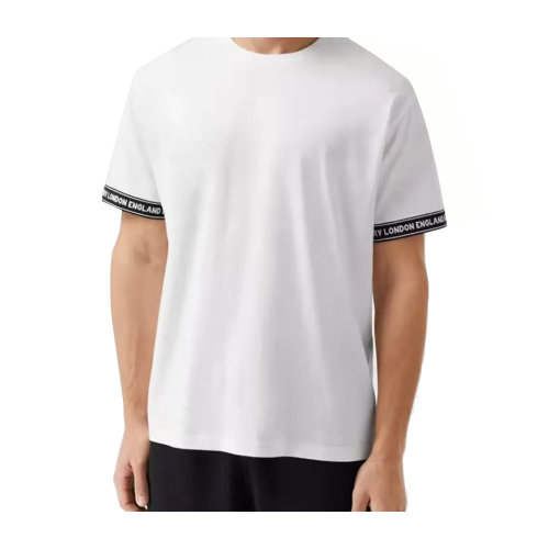 Burberry/博柏利 袖口徽标标签编带印花短袖T恤 男士短袖T恤