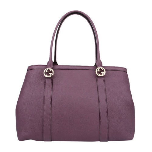 GUCCI/古驰 女士紫色牛皮经典双G字母徽标装饰拉链开合手提包手拎包女包 353122-A7M0G-5034