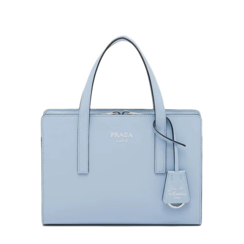 PRADA/普拉达 22新款Re-Edition 1995系列 女士迷你款天蓝色皮革热印徽标配拉链式隔层单肩斜挎手提包1BA357_ZO6_F02TG_V_OOO