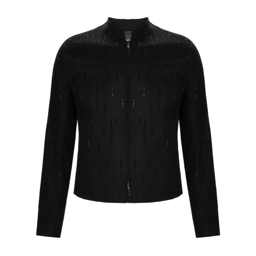 Emporio Armani 女士 黑色 水滴刺绣外套  9NG38R-98901-999