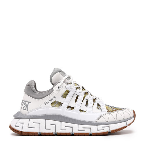 VERSACE/范思哲 字母徽标织物牛皮革拼接Trigreca男士休闲运动鞋DSU8094D16TCGD
