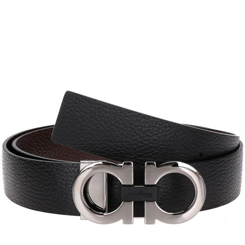 Salvatore Ferragamo/菲拉格慕 男士 黑色皮革时尚皮带腰带 678783 0476361