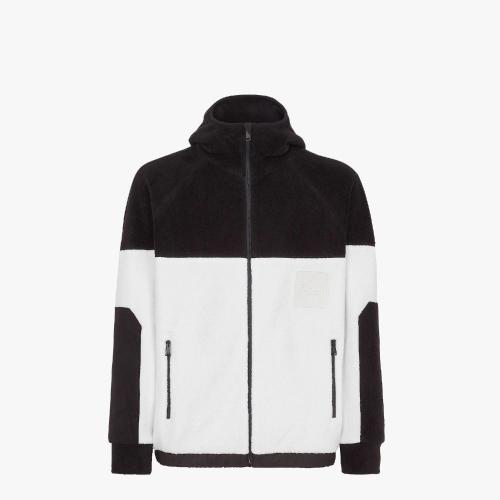  FENDI芬迪 22年秋冬 男士 卫衣 白色与黑色抓绒运动衫 FAF667AM0CF0J8Z