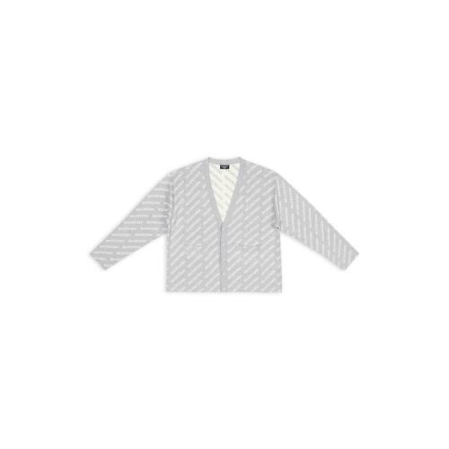  BALENCIAGA巴黎世家 22年秋冬 男士 长袖T恤 mini allover logo cardigan 699822T32331461