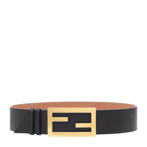 FENDI/芬迪 女士黑色皮革FF Baguette搭扣皮带腰带 8C0612-A5DY-F155L-075